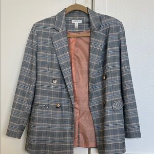 Classic Gray Checkered Blazer